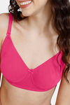 Zivame Beautiful Basics Double Layered Non Wired 3/4th Coverage Backless Bra - Fuchsia Red — thumbnail 5